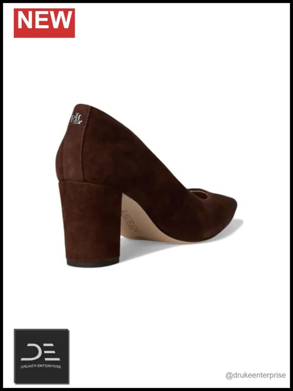 Suede Block Heel Pumps Pointed Toe LRL Heels